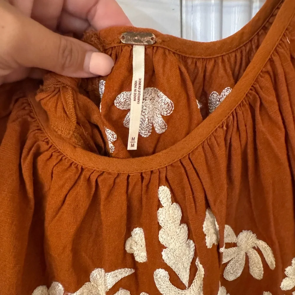 Free people embroidered mini dress size M - Picture 3 of 4